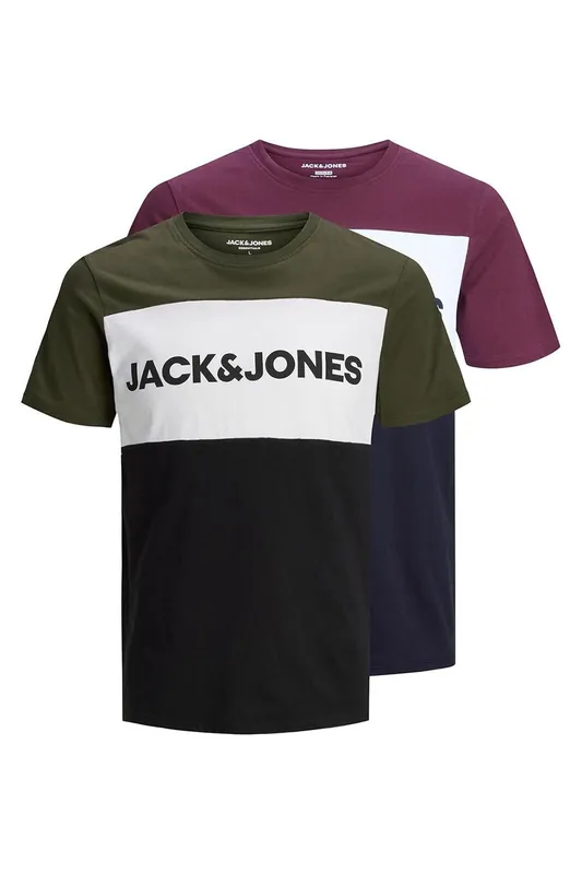 Mens 2Pcs Logo T-Shirts Crew Neck Cotton Forest Night+Port Royale, S