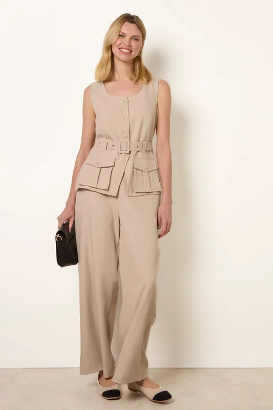 Stone Tailored Pocket Two-Piece Co-Ord Set