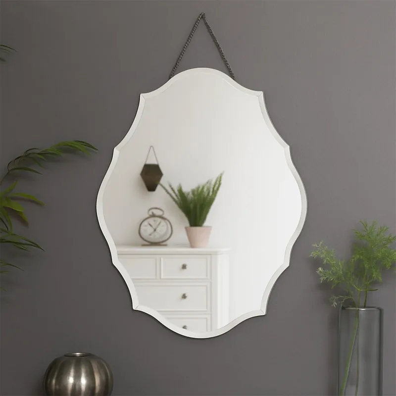 Ornate Frameless Bevelled Wall Mirror - Melody Maison