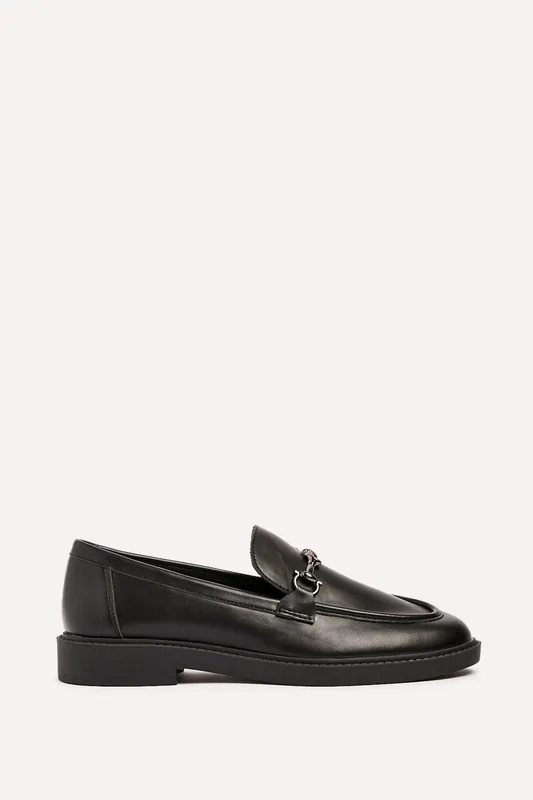 Elite Black Faux Leather Loafer - Linzi