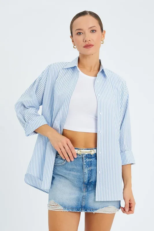 Striped Poplin Shirt - MixRay