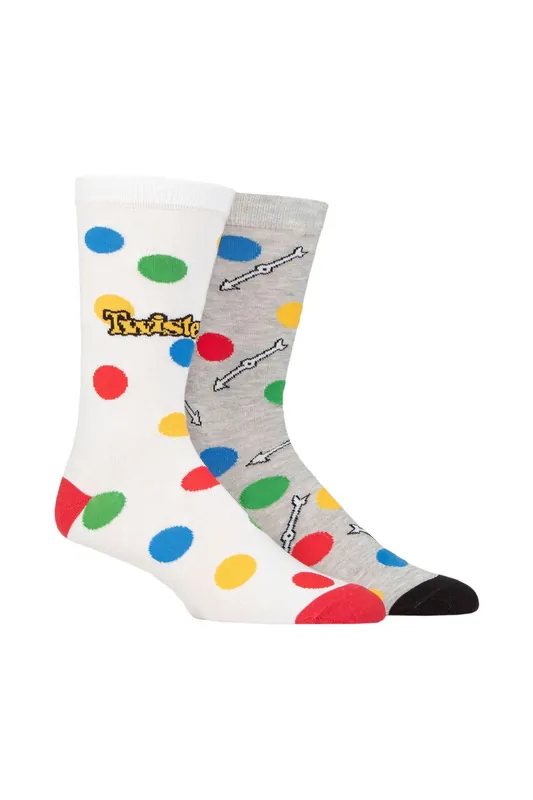 Mens and Ladies 2 Pair SOCKSHOP Twister Cotton Socks