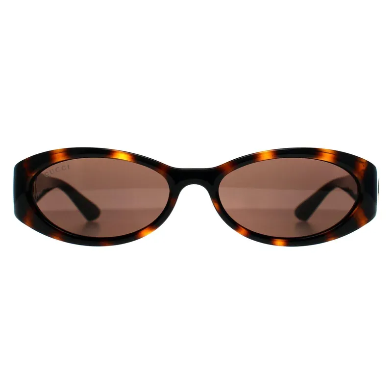 Oval Shiny Dark Havana Dark Brown GG1660S - Gucci