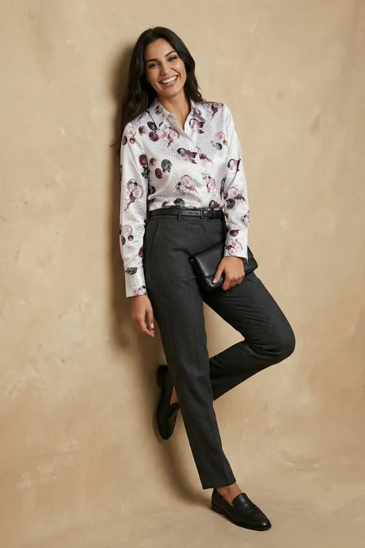 Textured Abstract Printed Shirt with Button Closure - MyFashion
