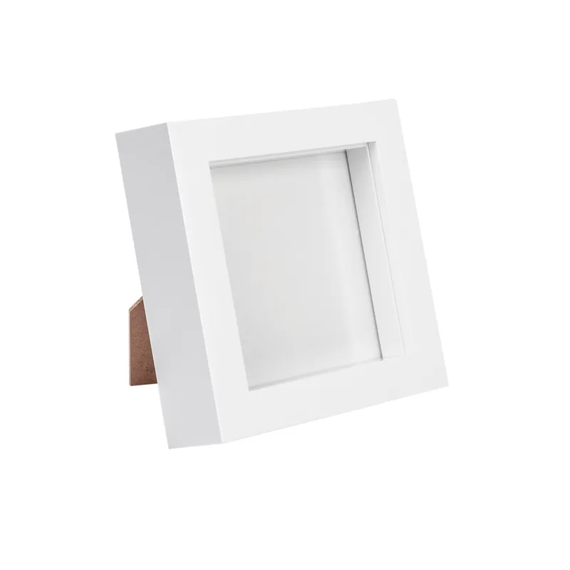 3D Box Photo Frame - 4" x 4" - White