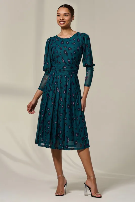 Mesh Puff Long Sleeve Midaxi Dress - Jolie Moi