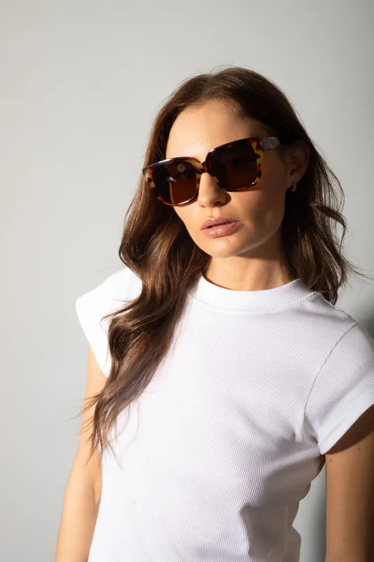 Tortoiseshell Oversized Cat Eye Sunglasses - SVNX