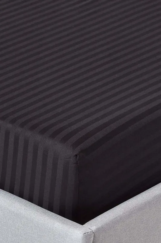 Egyptian Cotton Satin Stripe Fitted Sheet 12 inch 330 Thread Count - Homescapes
