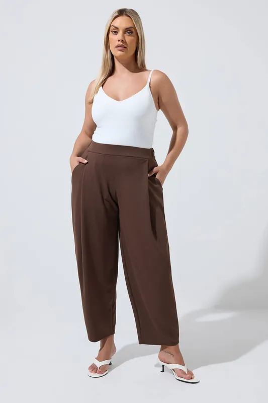 Pleated Barrel Leg Trousers - Yours
