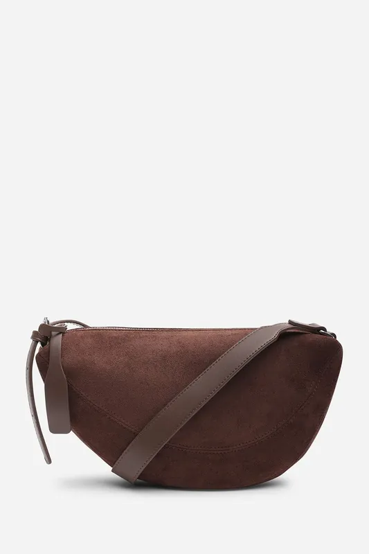 'Cloud' Suede Crossbody Shoulder Bag - Where's That From