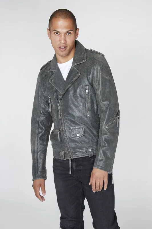 Real Leather Leon Biker Jacket - Bolongaro Trevor