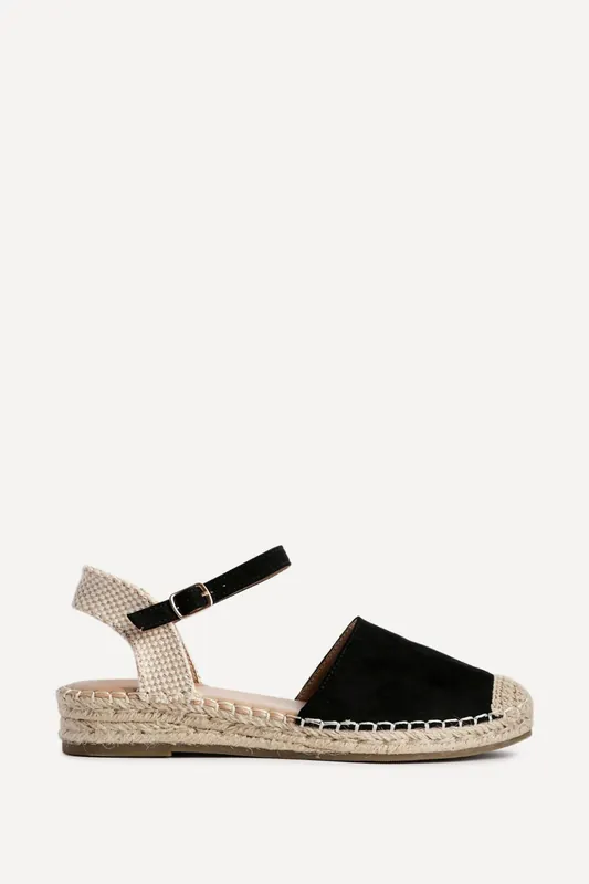 Neroli Black Closed Toe Espadrille Sandals - Linzi