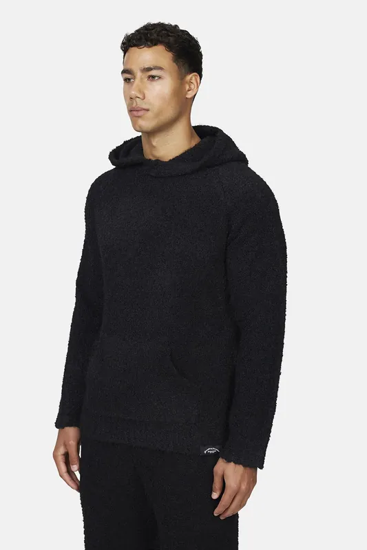 Relaxed Boucle Knitted Pullover Hoodie - Good For Nothing