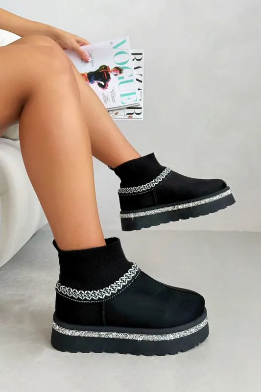 Sparkly Stretch Sock Warmer Mini Snugg Slipper Boots - Love Lemonade