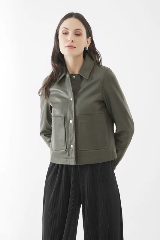 Real Leather Evie Worker Jacket - Bolongaro Trevor