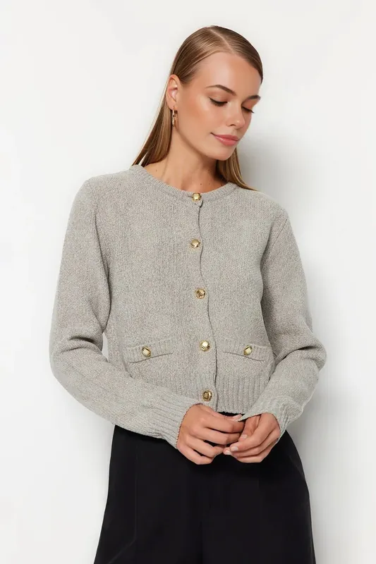 Knit Cardigan With Pocket Detail - WOVCOR