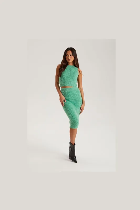Fluffy Tube Midi Skirt - Urban Bliss