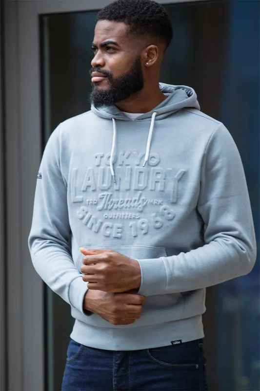 Cotton Blend Embossed Drawstring Hoody - Tokyo Laundry