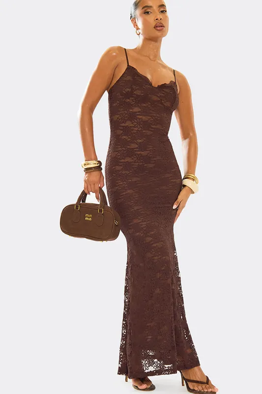 Strappy Lace Maxi Dress - EGO