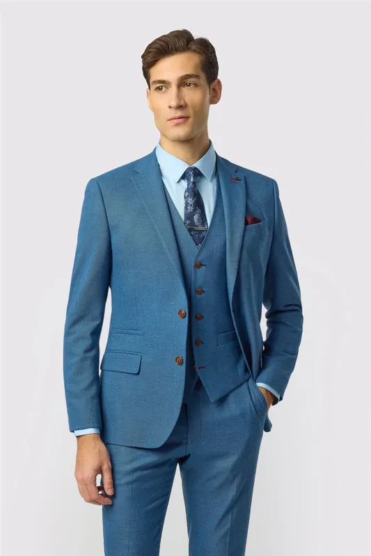 Single Breasted Two Button Slim Fit Suit Jacket - Antique Rogue