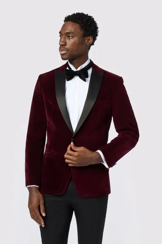 Franklin Merlot Velvet Slim Fit Jacket - Antique Rogue