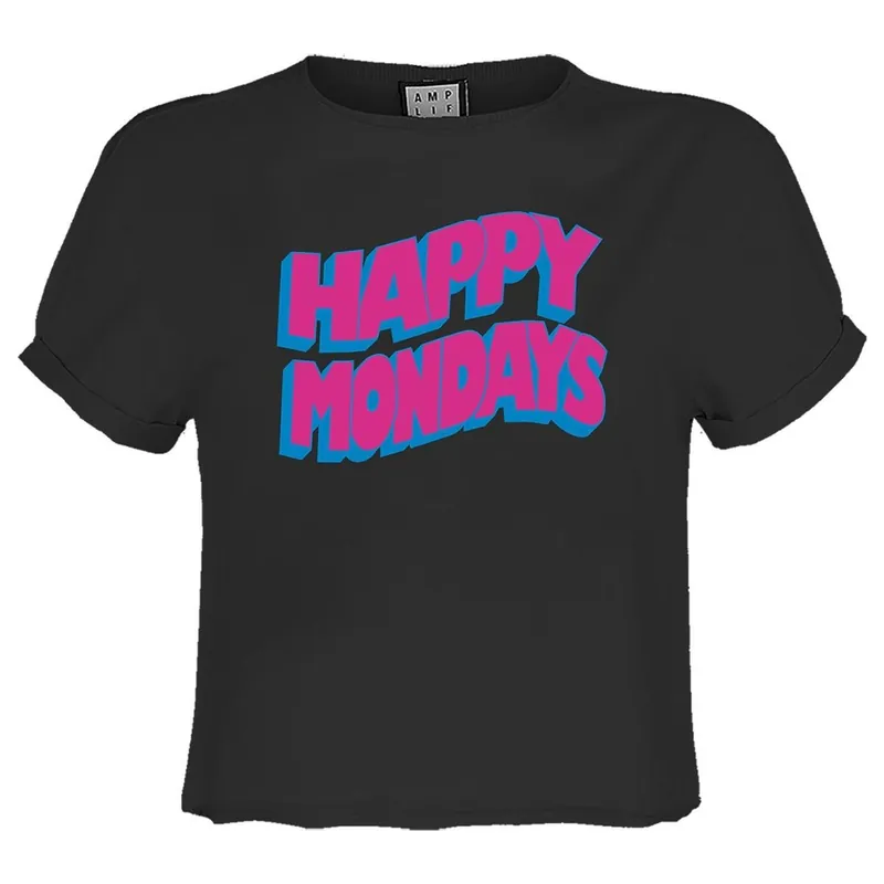 Wave Logo Happy Mondays Crop Top - Amplified