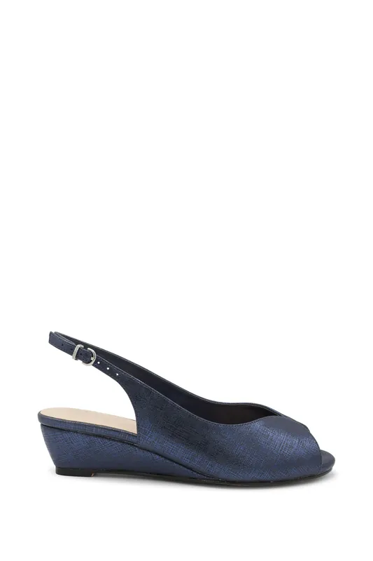 Janine Wide Fit Low Heel Wedges - Paradox London