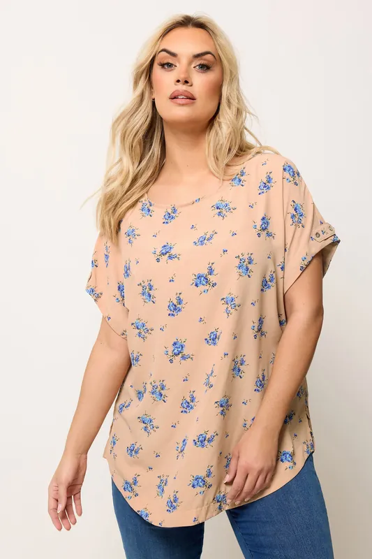 Floral Tab Sleeve Top - Yours