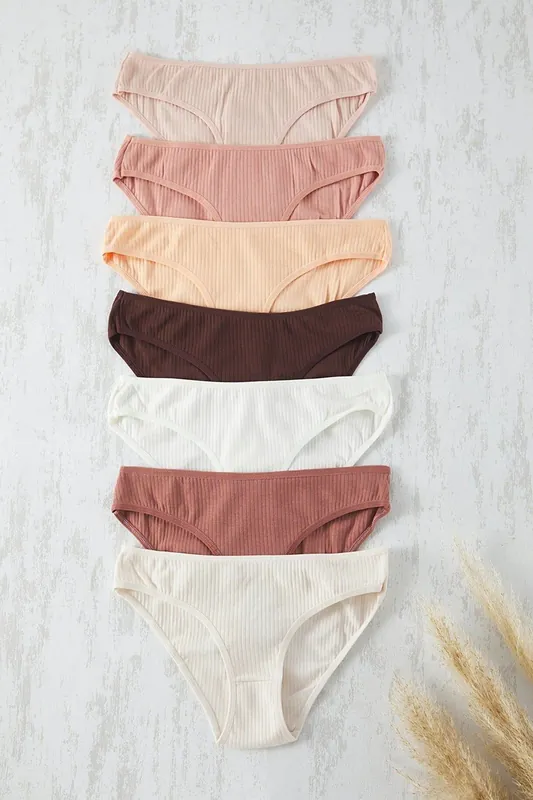 7 Pack Ribbed Seamless Knitted Briefs - WOVCOR