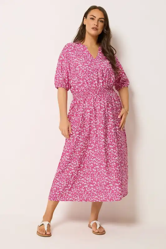 Abstract Notch Neck Maxi Dress - Yours