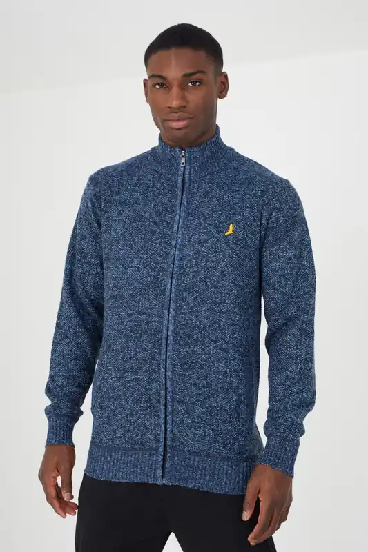 Funnel Neck Zip Through Knitted Jumper - Brave Soul