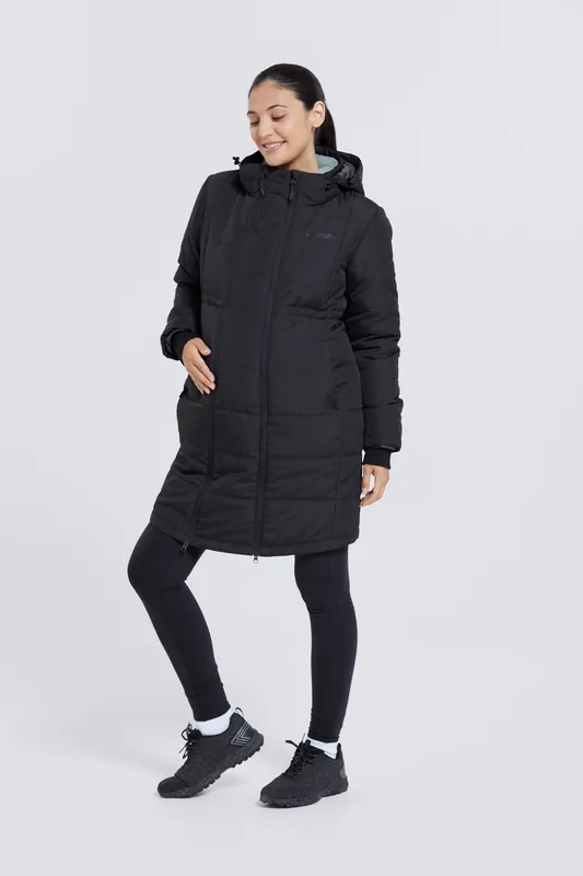 Maternity Amethyst' Water Resistant Long Padded Jacket - Mountain Warehouse
