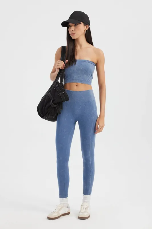 High Waist Ribbed Leggings - Hiccup