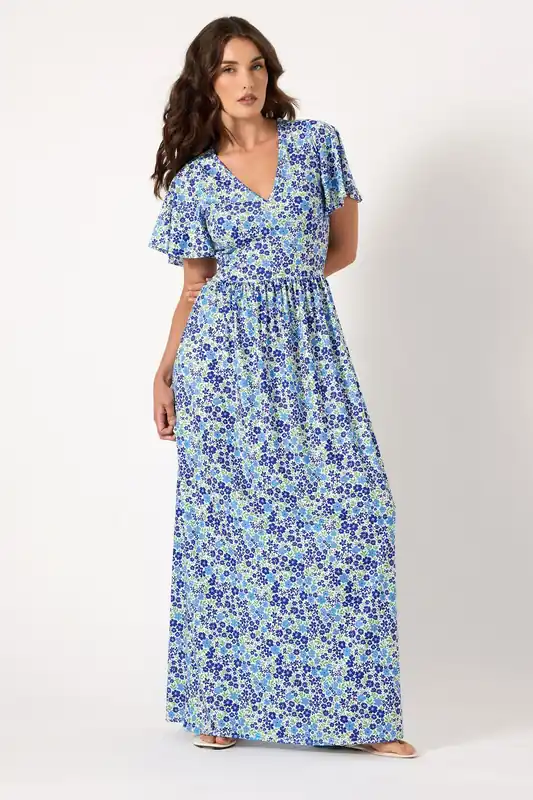 Tall Ditsy Angel Sleeve Maxi Dress - Long Tall Sally