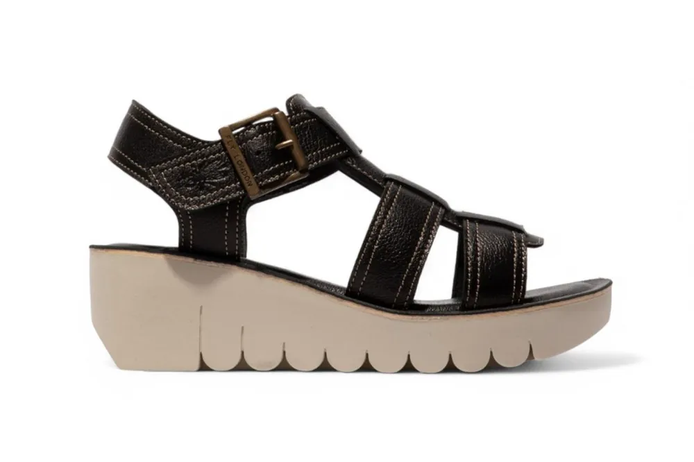 YUDD236FLY Mousse Leather Sandals Espadrille Platform Wedges - Infinity Leather