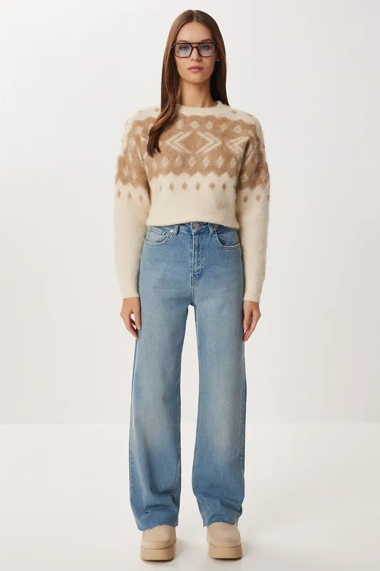 High Waist Straight Leg Denim Jeans - Happiness Istanbul