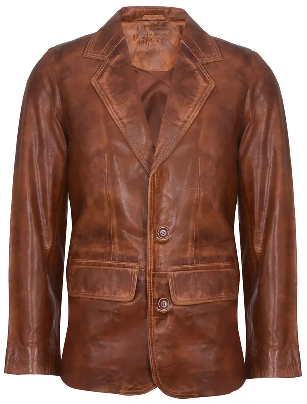 Leather Blazer Jacket-Santiago
