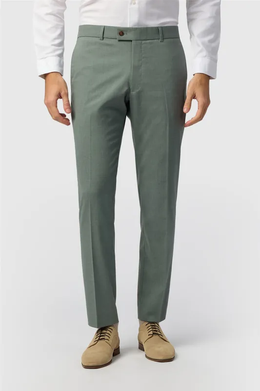 Flat Fronted Slim Fit Suit Trousers - Antique Rogue
