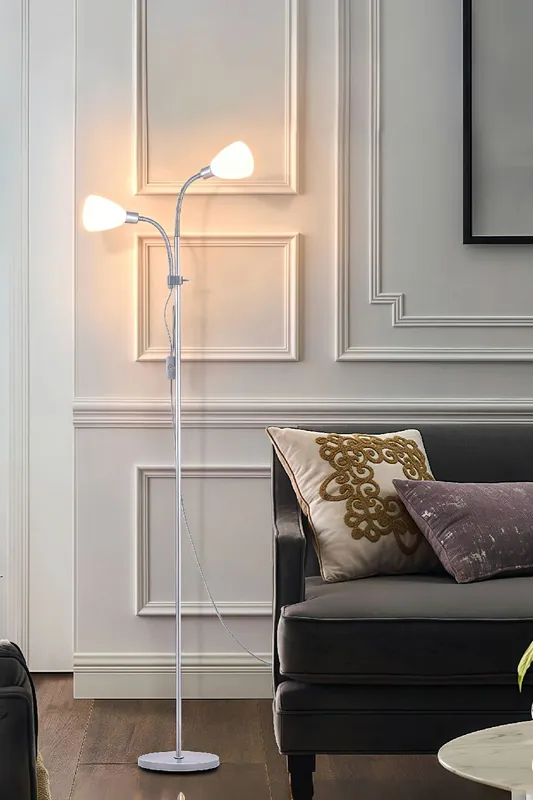 Modern 2 Head Standing Floor Lamp for Living Room - Living and Home