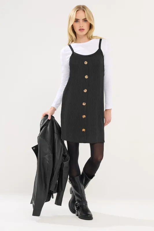 Petite Button Front Sleeveless Dress - PixieGirl