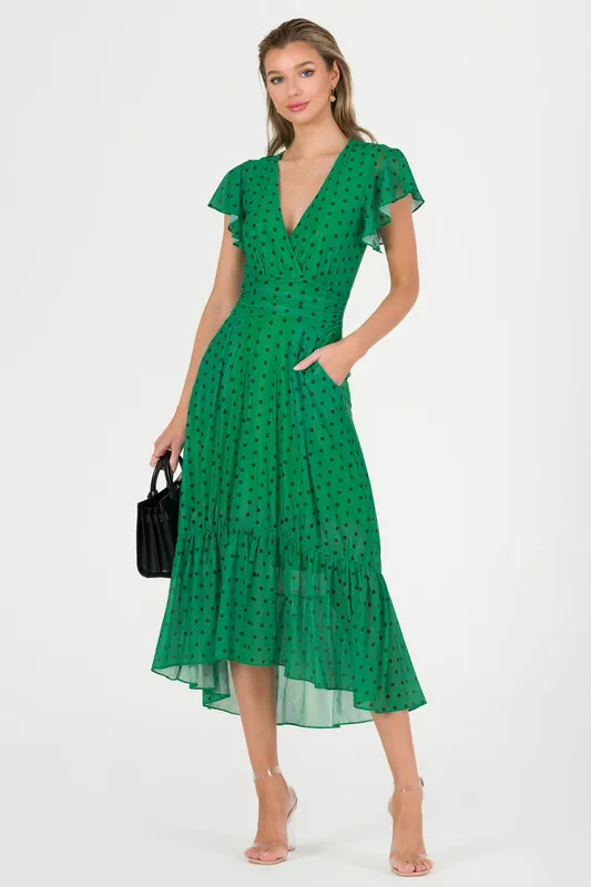 Leena Mesh Cap Sleeve Tiered Maxi Dress - Jolie Moi