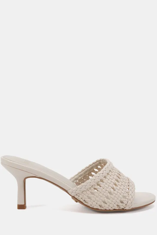 Wide Fit Libby Mid Heel Woven Mule - Novo
