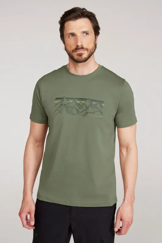 ’Mountain Stripe’ Graphic Print Lightweight Short Sleeve T-Shirt