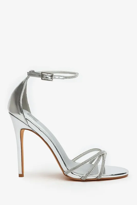Quinley' Embellished Strappy Stiletto Heels - Where's That From
