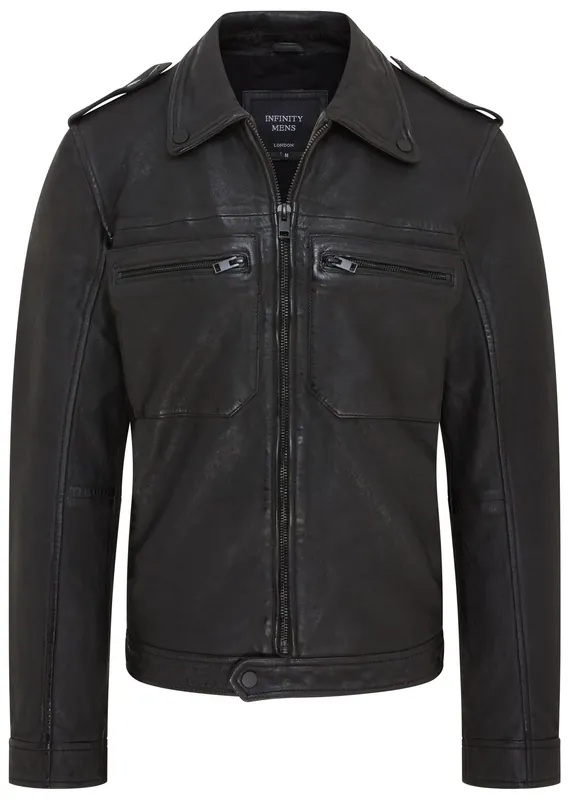 Classic Leather Shirt Jacket - Harstad