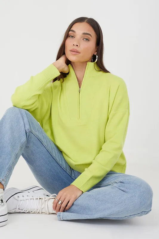1/2 Zip Knitted Jumper - Brave Soul