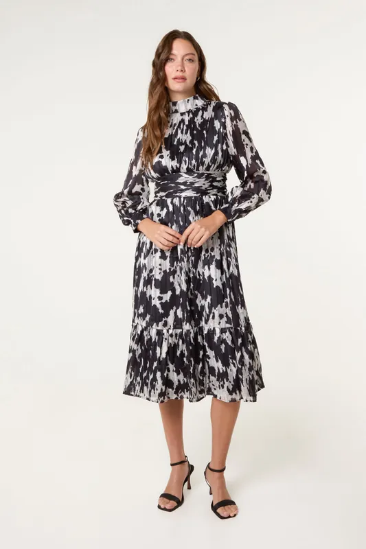 Black High Neck Midi Dress - Blue Vanilla