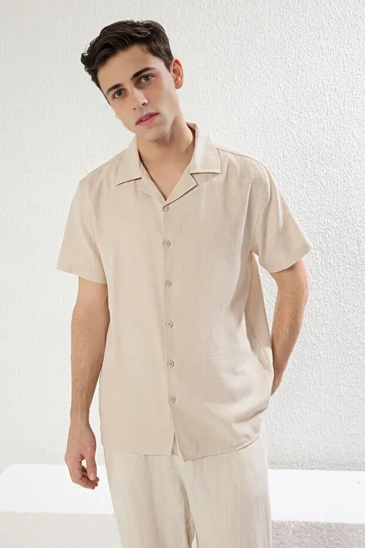 Relaxed Fit Short Sleeve Button Shirt - WOVCOR