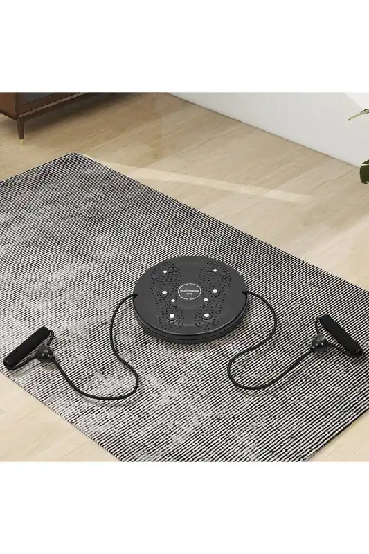 Twist Board Waist Twisting Disc with Drawstring for Home Fitness, Black - H&O Direct