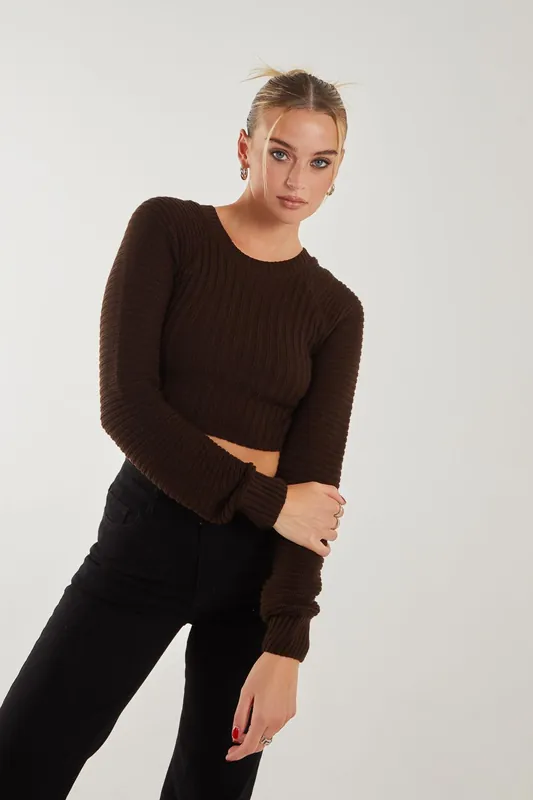 Cropped Knit Jumper - Pink Vanilla